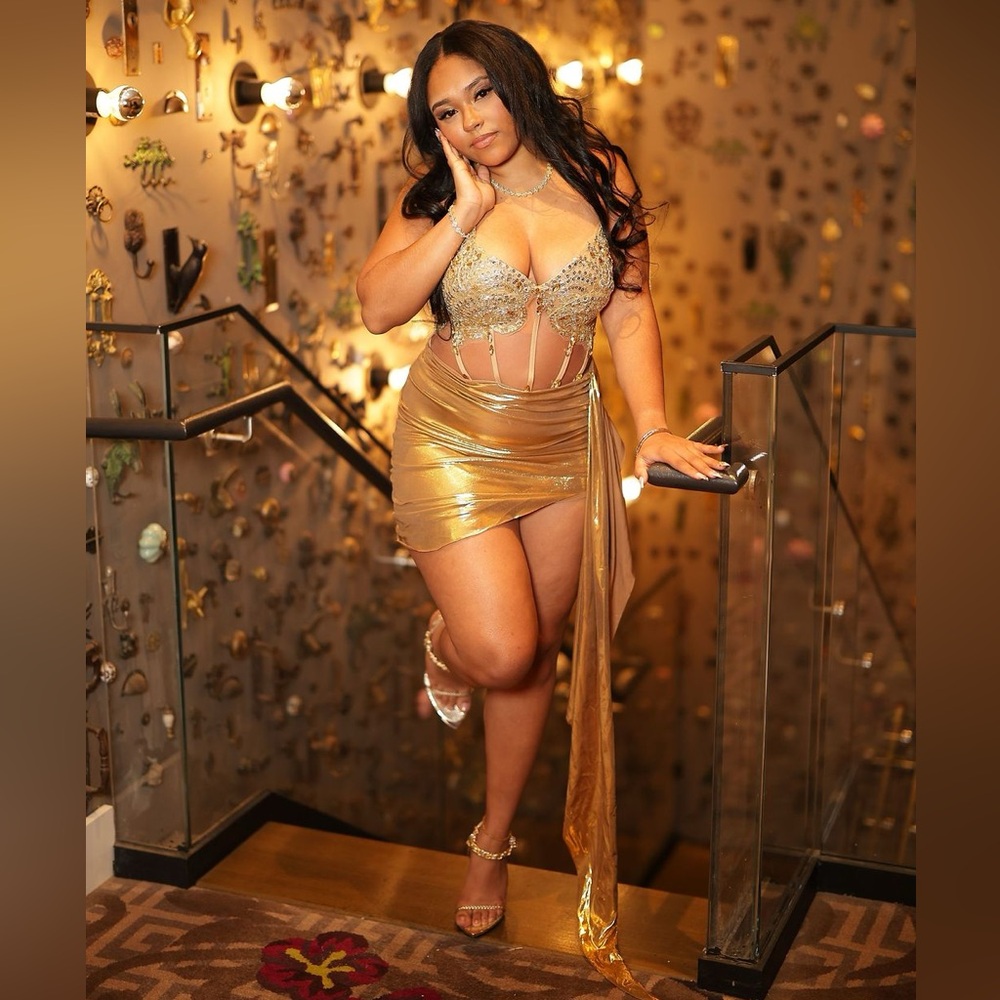 Gold Metallic Two-Piece Set